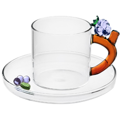 FRUITS AND FLOWER Coffee Cup with Saucer Blackberry
