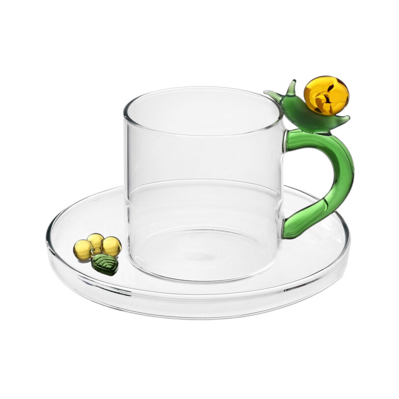 FRUITS AND FLOWER Coffee Cup with Saucer Snail